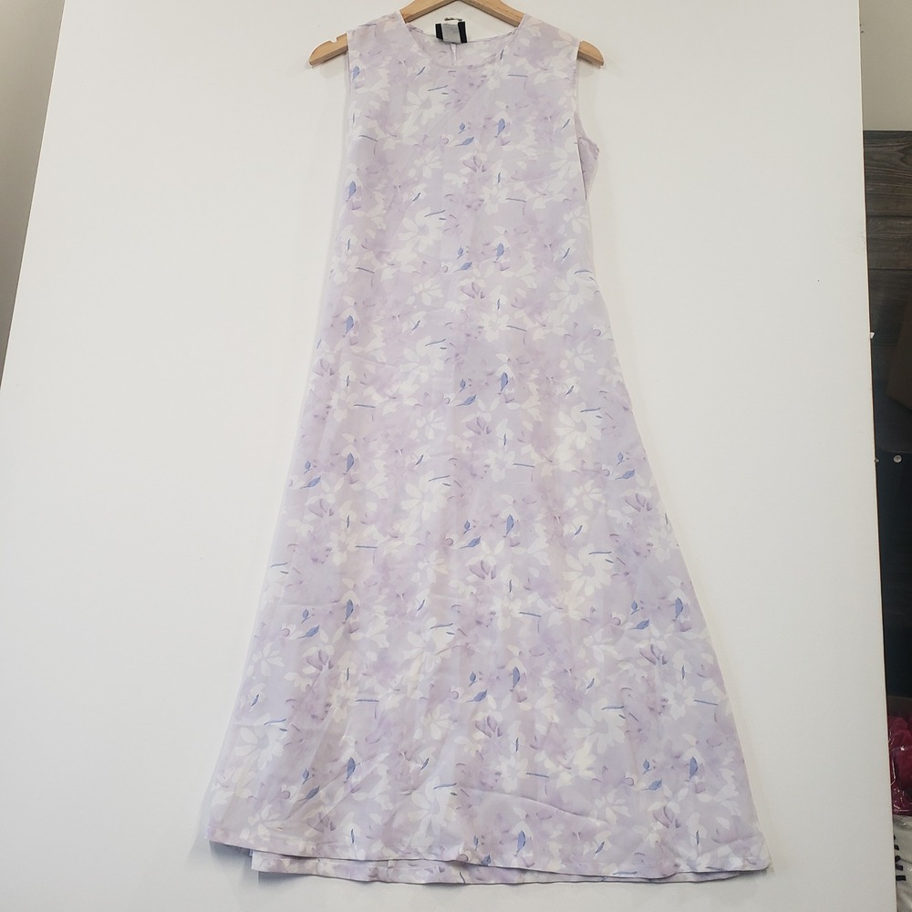 Vintage Rue 21 Dress Medium Lavender Floral 90s Sleeveless Maxi USA Fairy Grunge